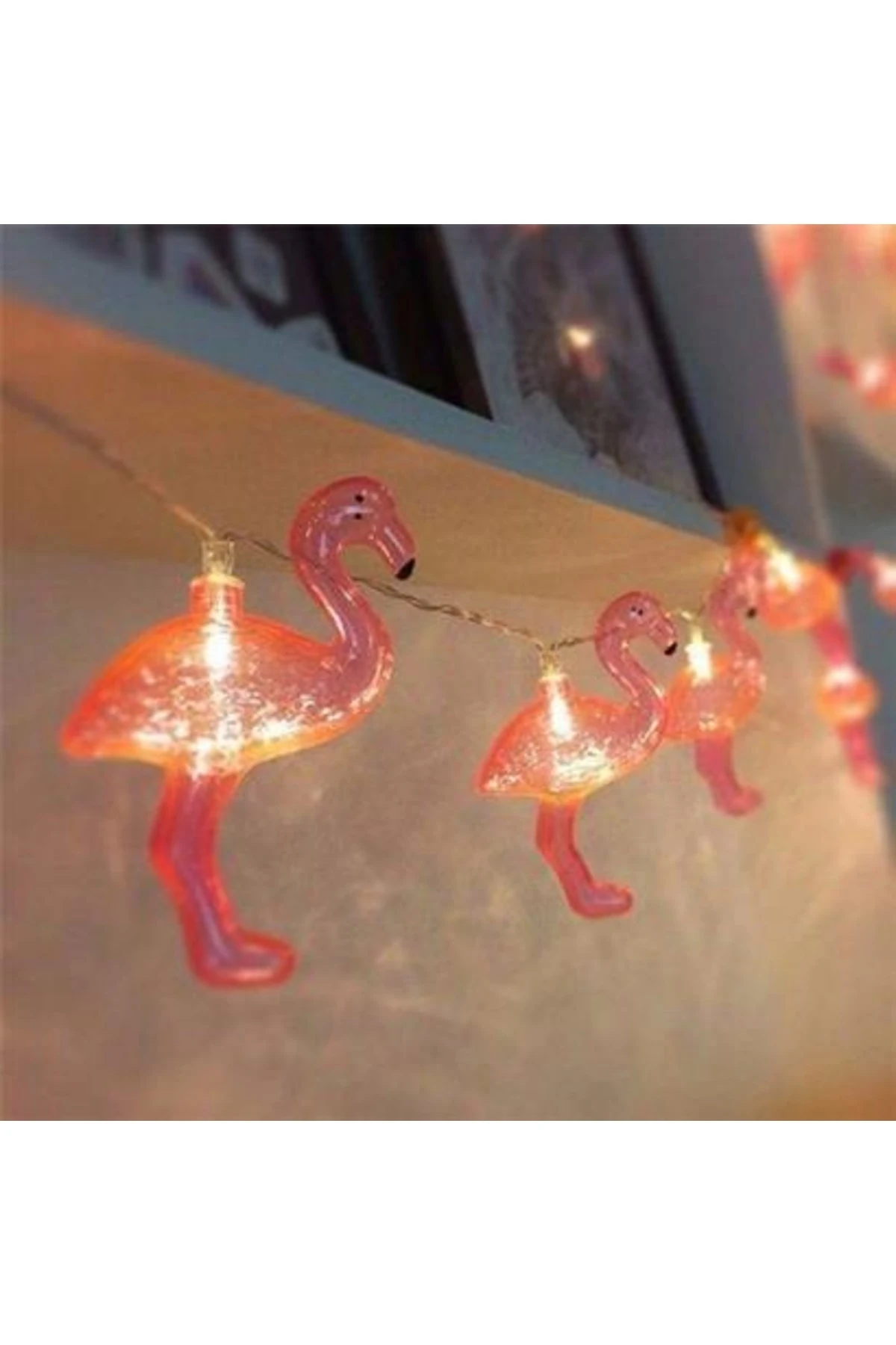 roichil® 10lu Pilli Led Flamingo Dekoratif Işık Zinciri Aydınlatma 1,5 Mt