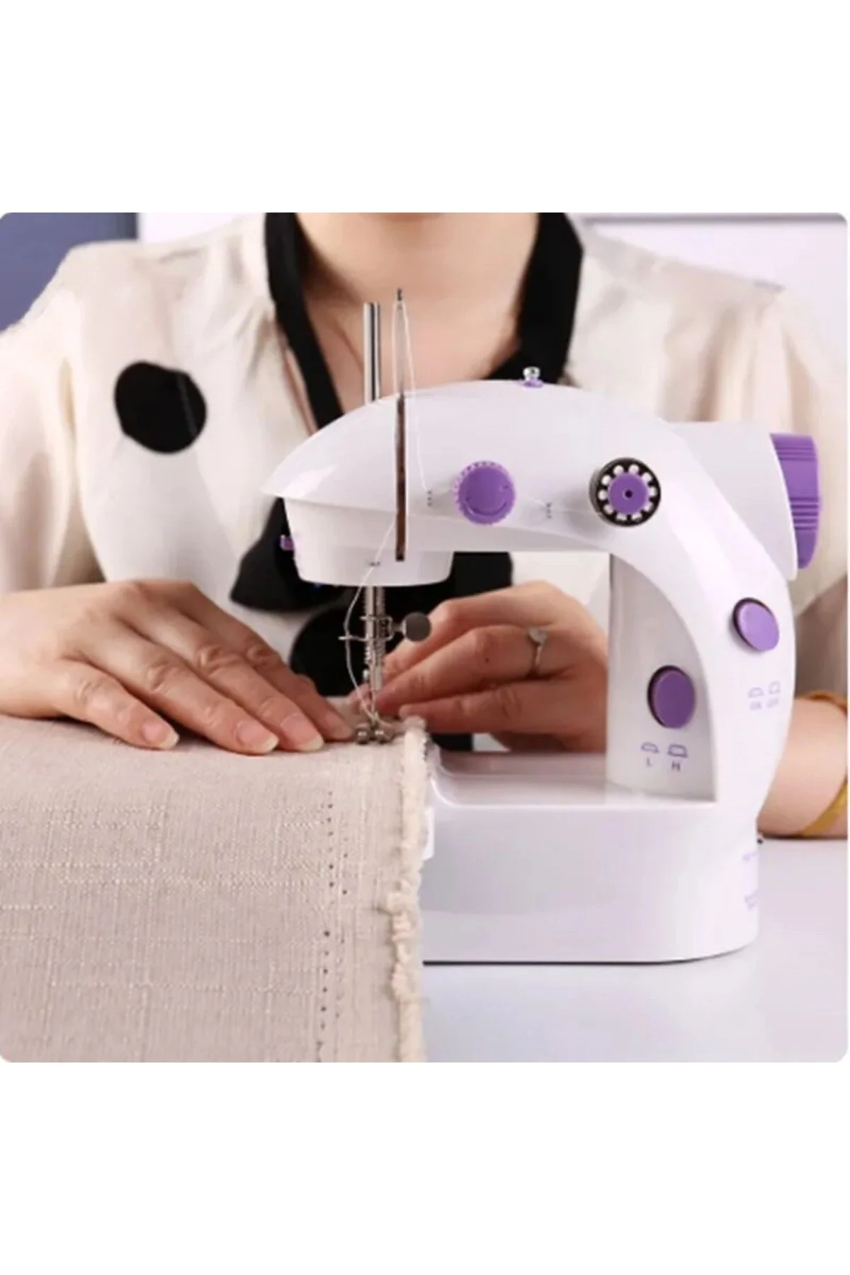 ® Pratik Taşınabilir Elektrikli veya Pilli Seyahat Tipi Hız Ayarlı Kademeli Dikiş Makinesi