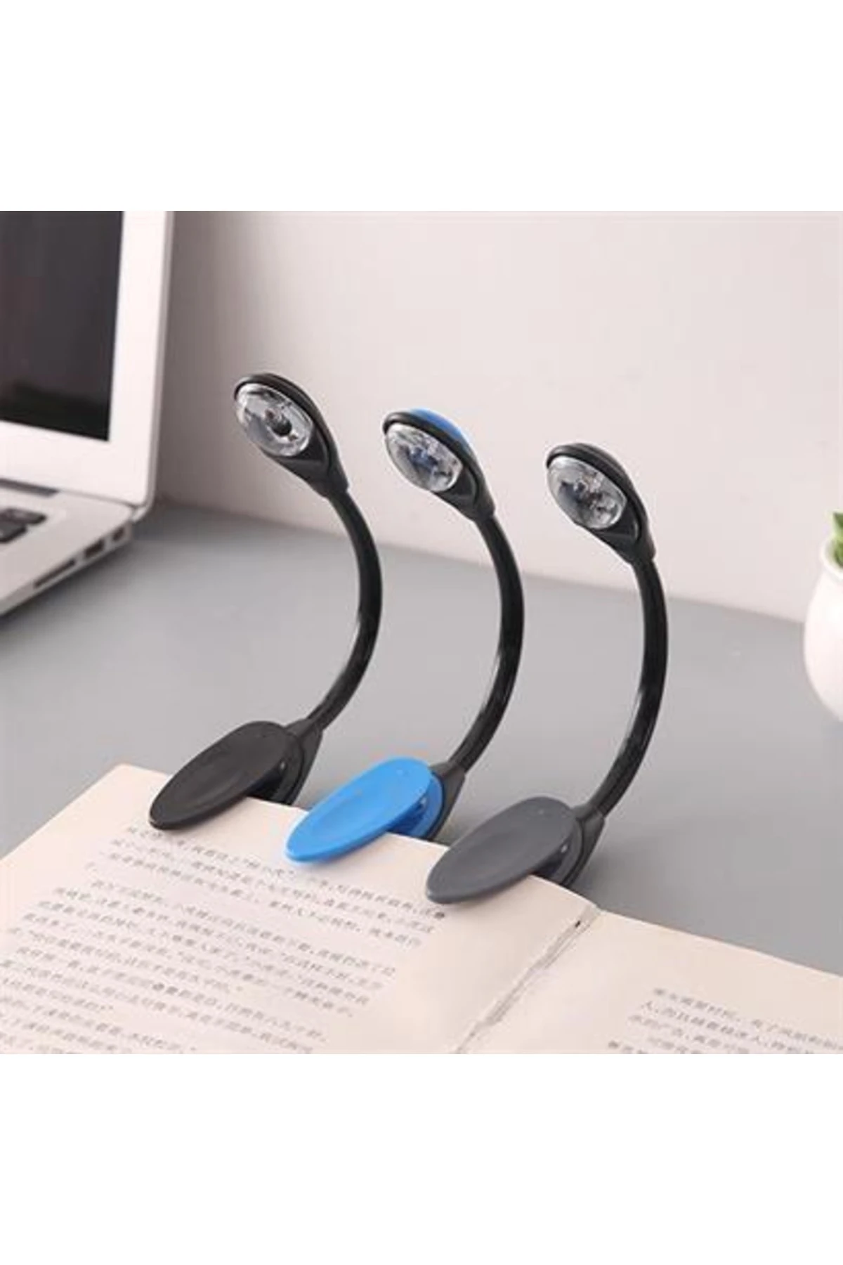 Kitap Okuma Lambası Kıskaçlı Işık Pilli Aydınlatma Kitap Okuma Işığı