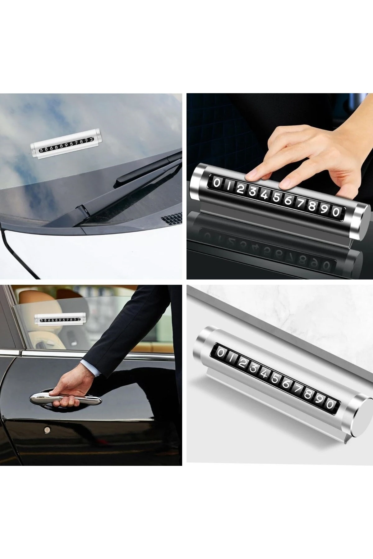 Alüminyum Kasa Gri Renk Çevirmeli Araç Içi Telefon Numaratörü Park Oto Numaratörü