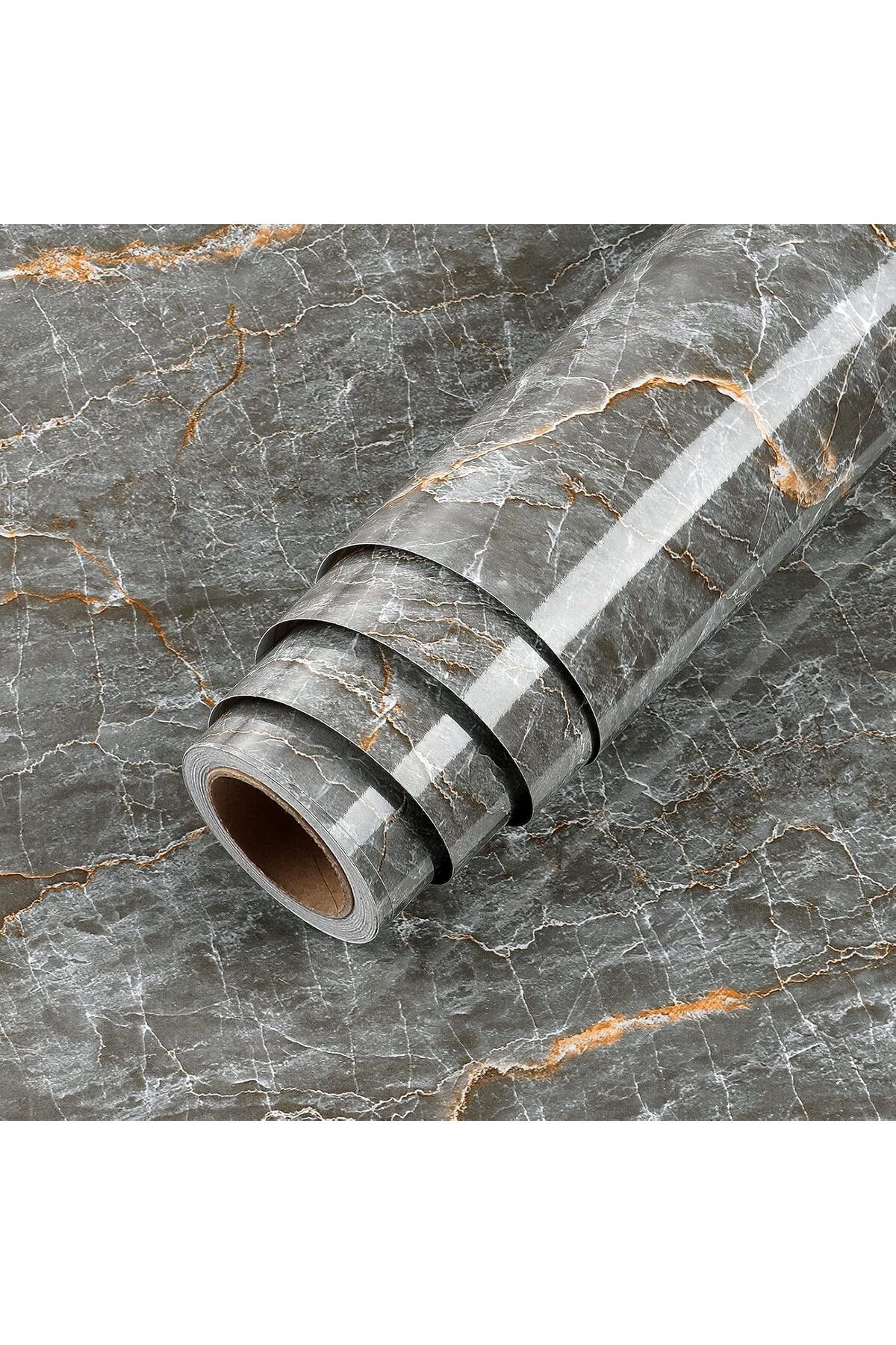 Mermer Desenli Sticker Folyo Koyu Gri 60CM*5MT