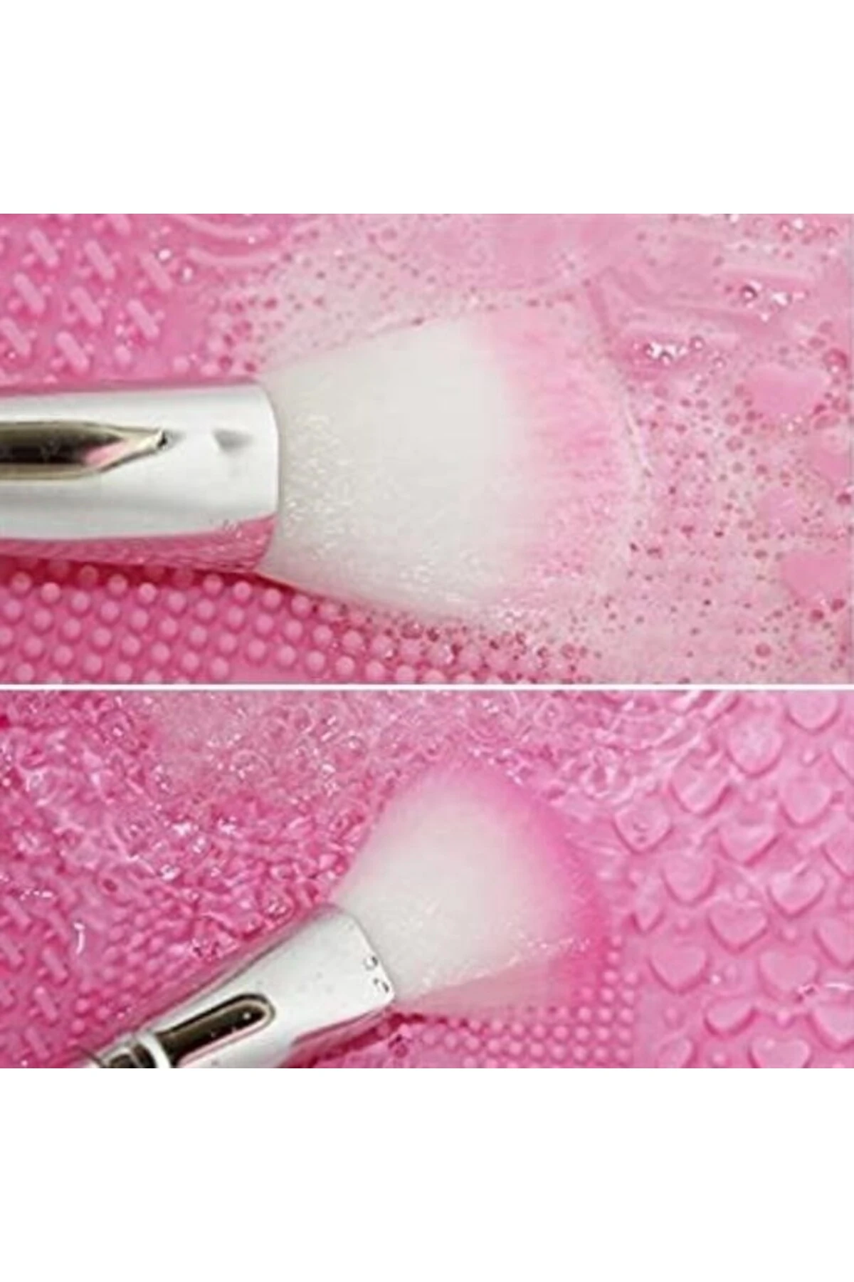 ® Pratik Kolay Makyaj Fırçası Temizleme Matı Aparatı Aleti