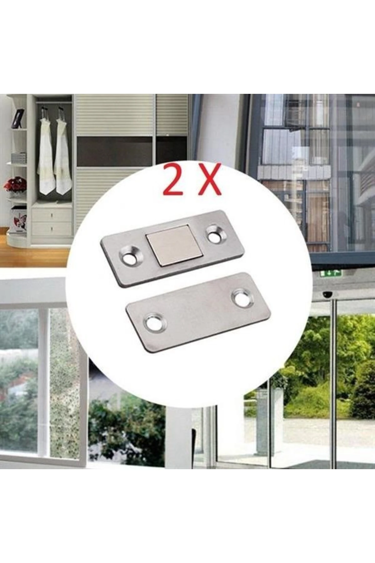 ® 2 Çift Çok Amaçlı Kapı Kapak Dolap Çekmece Mobilya Durdurucu Kapatıcı Mıknatıslar