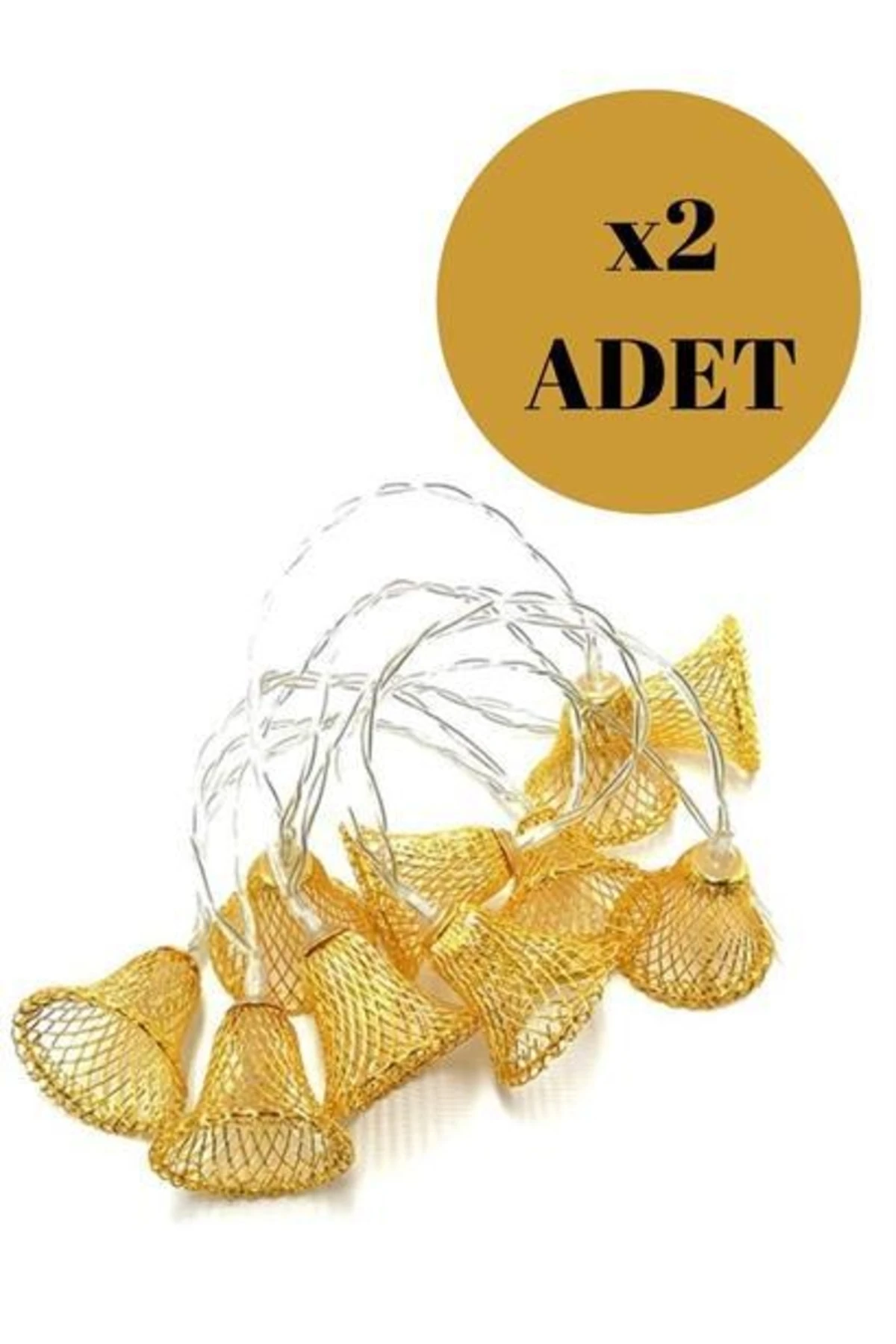 roichil® Parti Ve Özel Gün Dekorasyonu Çan Şeklinde Metal Şerit Led Işık