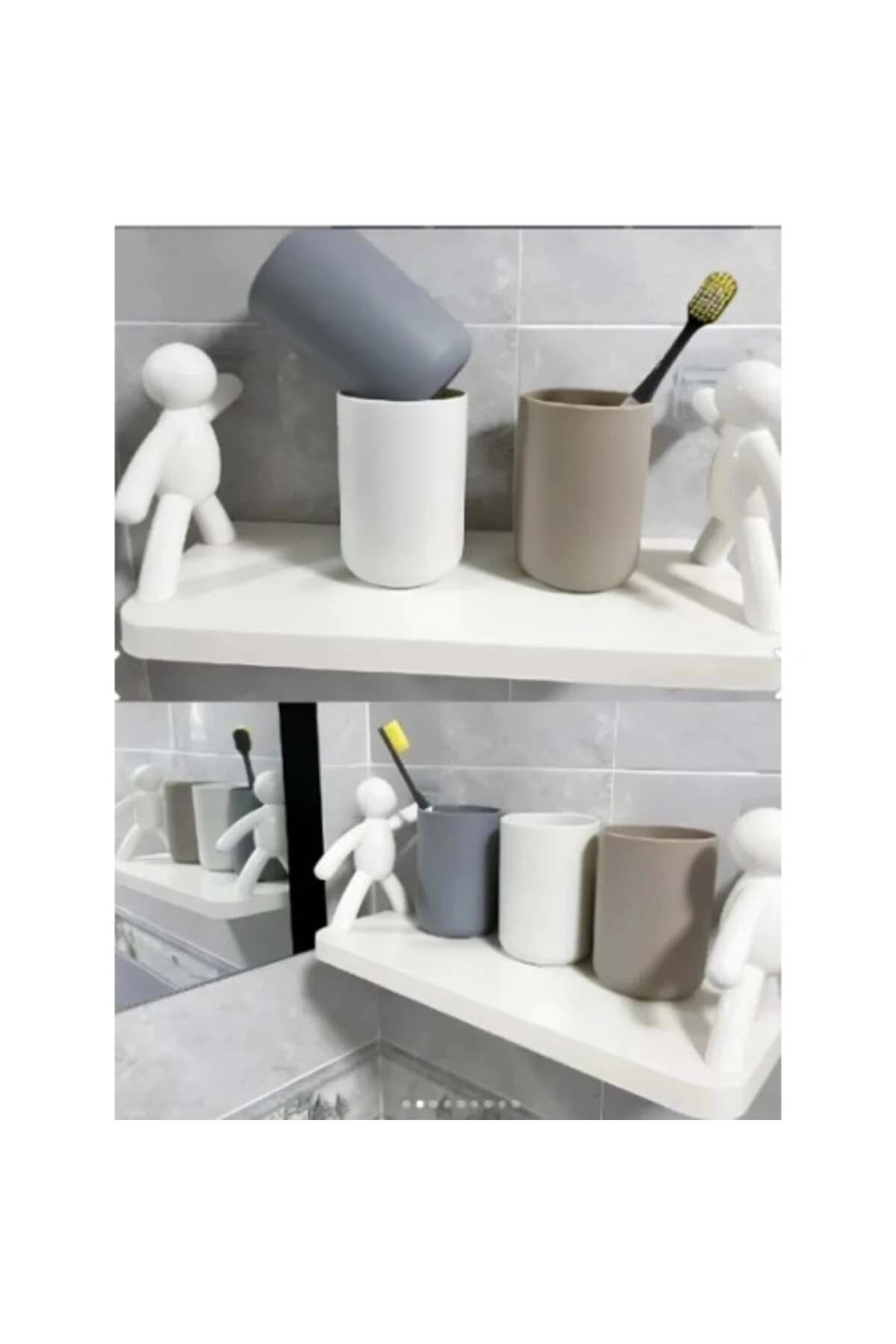 İnsan Figürlü Yapışkanlı Çok Amaçlı Duvar Rafı