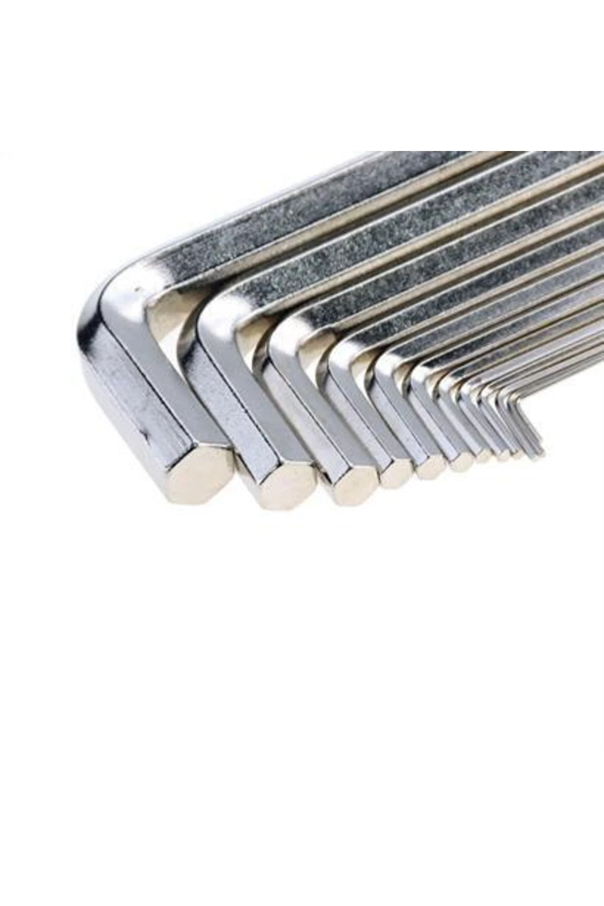 10 Parça Çelik Alyan Seti Kısa Düz Köşe Alyan Anahtar Takımı