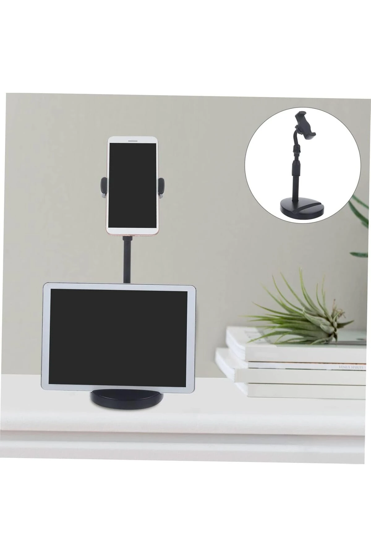 360 Derece Döndürülebilir Masaüstü Teleskopik Telefon Standı Çok Fonksiyonlu Telefon Tutucu