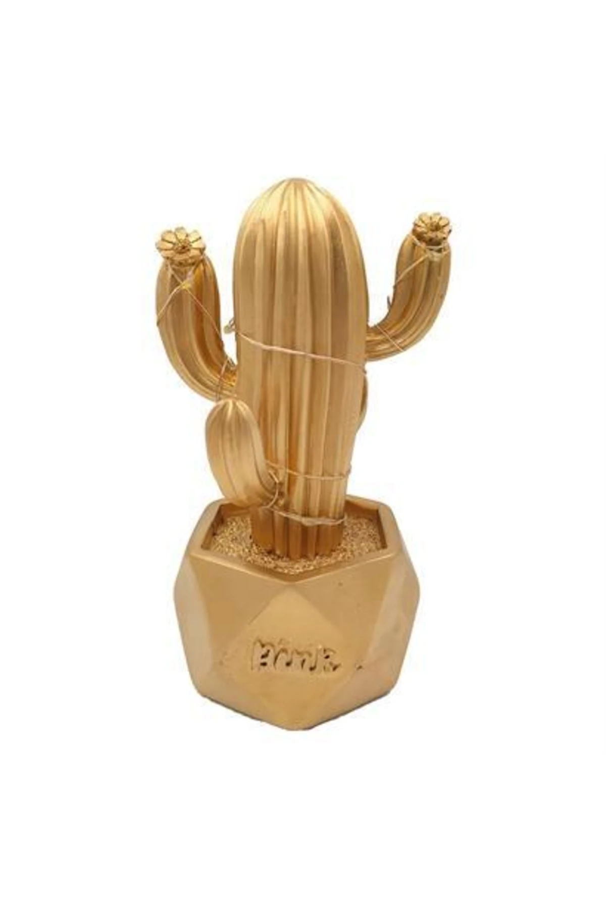 roichil® Led Işıklı Sevimli Kaktüs Dekoratif Masa Lambası Mini Biblo Gece Lambası-gold