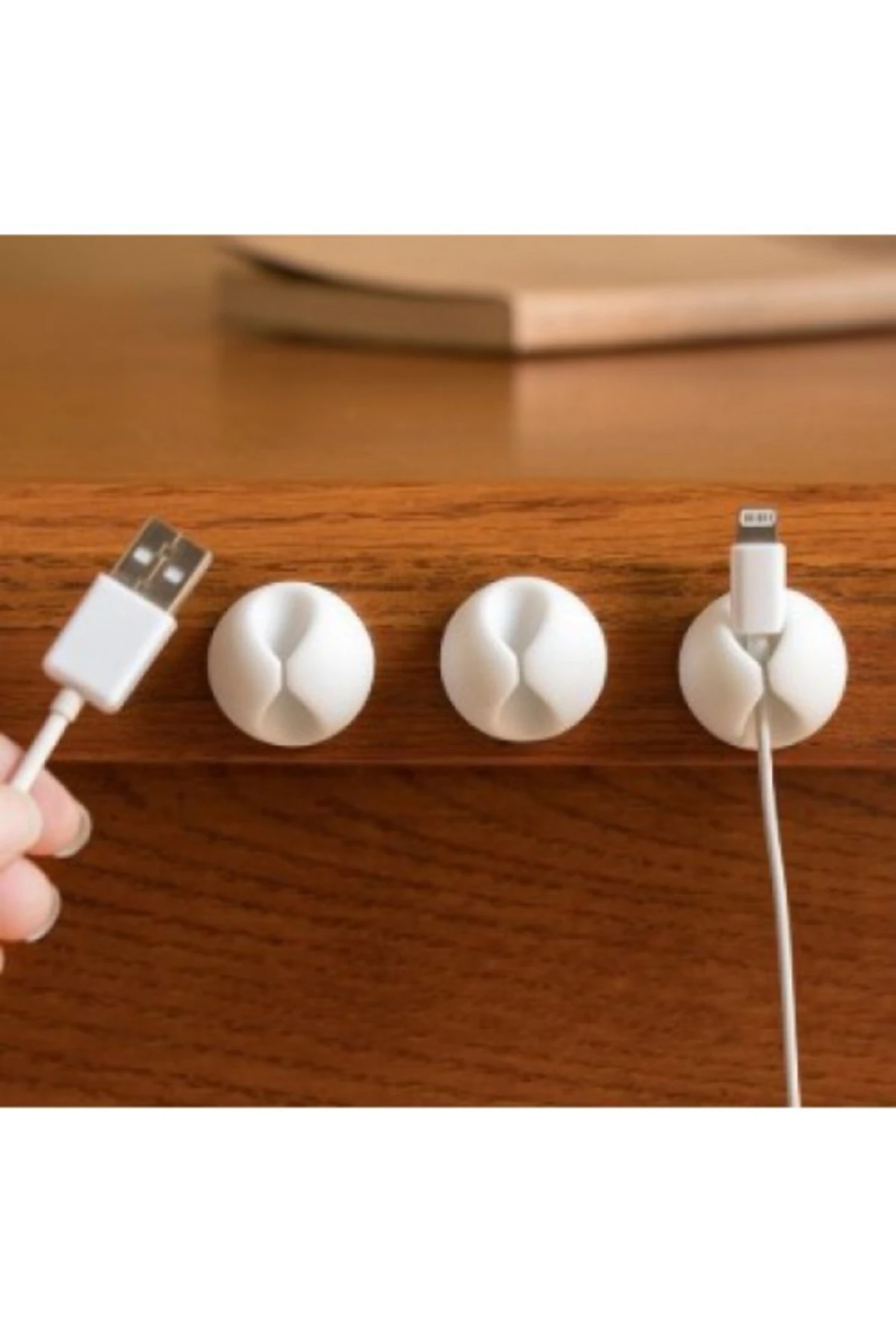 Siyah Beyaz Kablo Sabitleme Klipsi 10'Lu