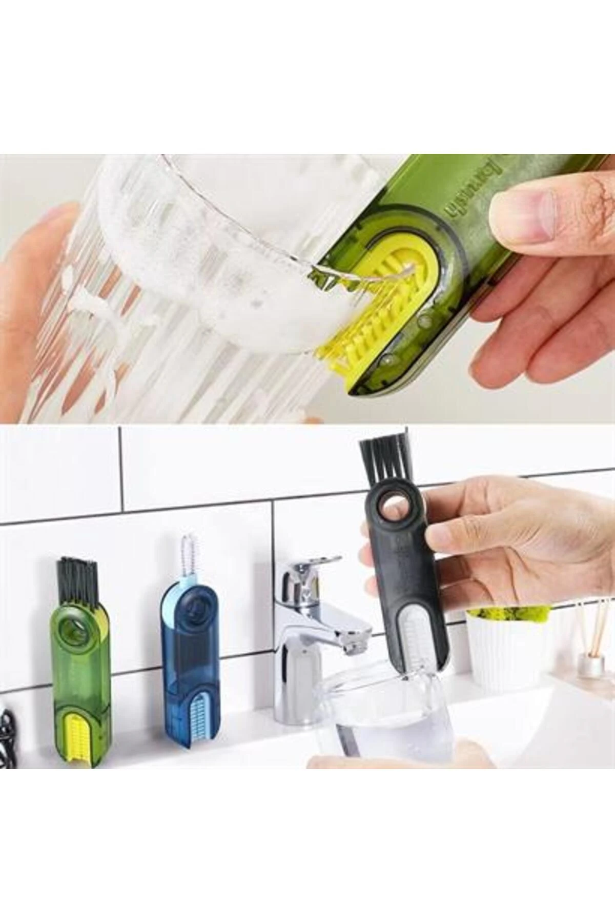 roichil® 3 Fonksiyonlu Pratik Şişe Temizleme Fırçası Mutfak Banyo Araç İçin Çok Amaçlı Fırça