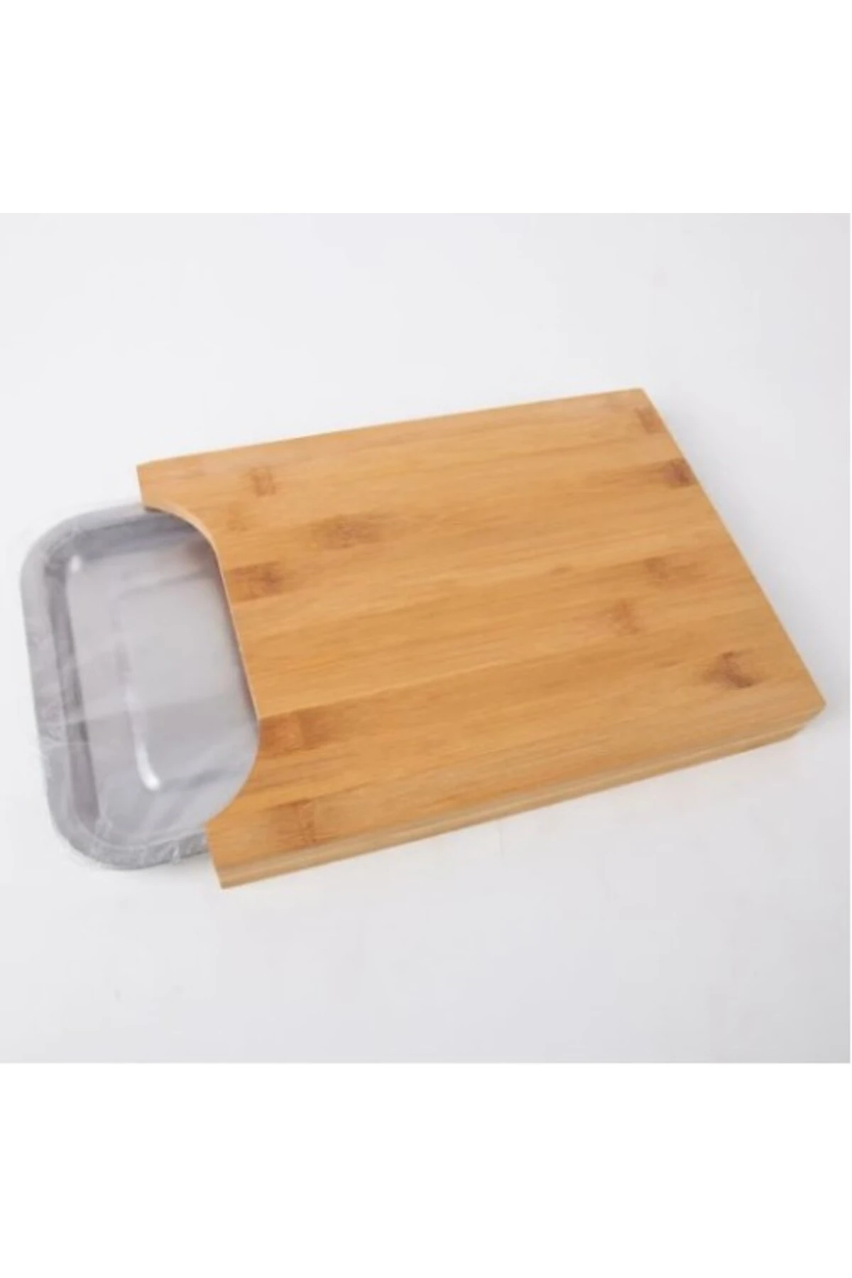 Pratik Tepsili Ahşap Kesme Tahtası