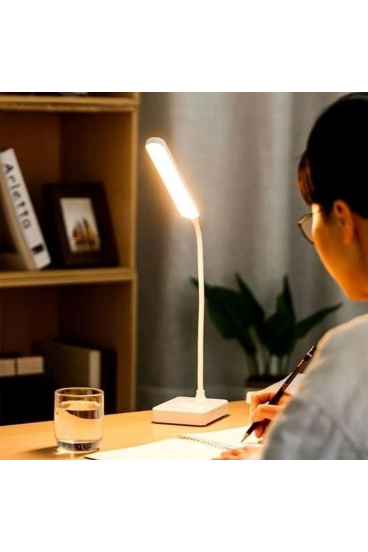 ® İnce Uzun USBli Dokunmatik 3 Kademeli 360 Derece Özel Göz Korumalı led Lityum Masa Lambası