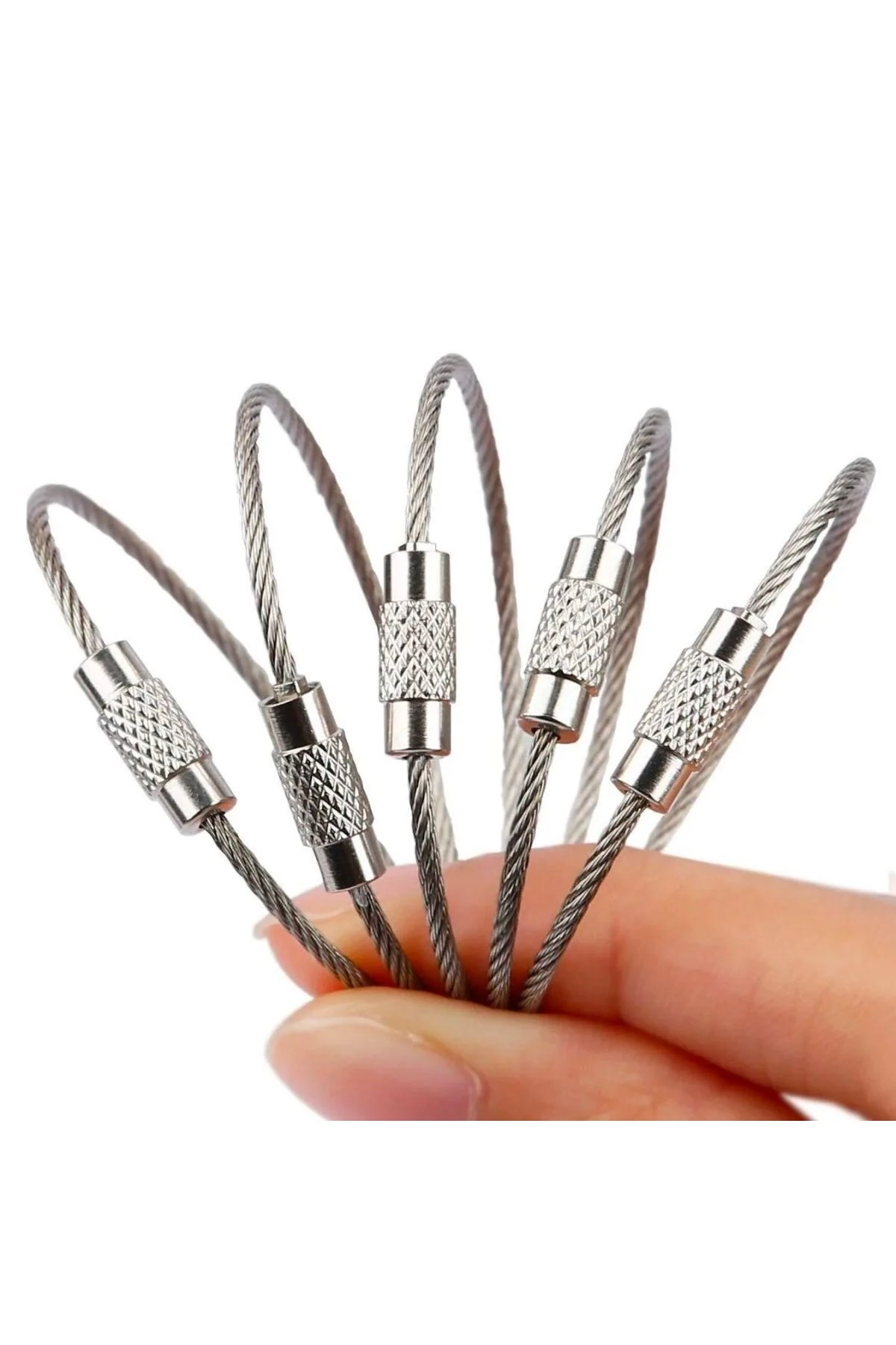 10'lu Paslanmaz Çelik Tel Anahtarlık