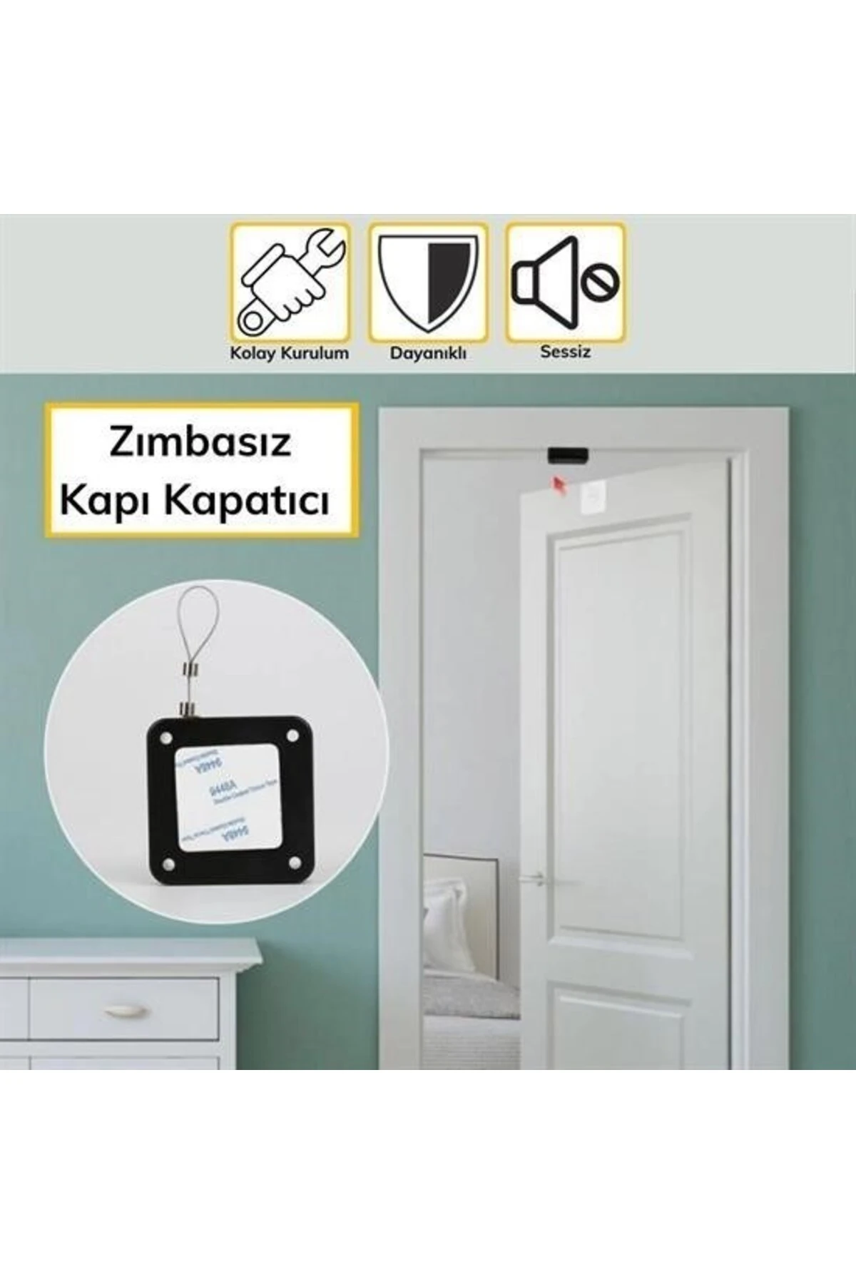 Yangına Dayanıklı Sıva Üstü Tüm Kapılar İçin Uygun Otomatik Kapanan