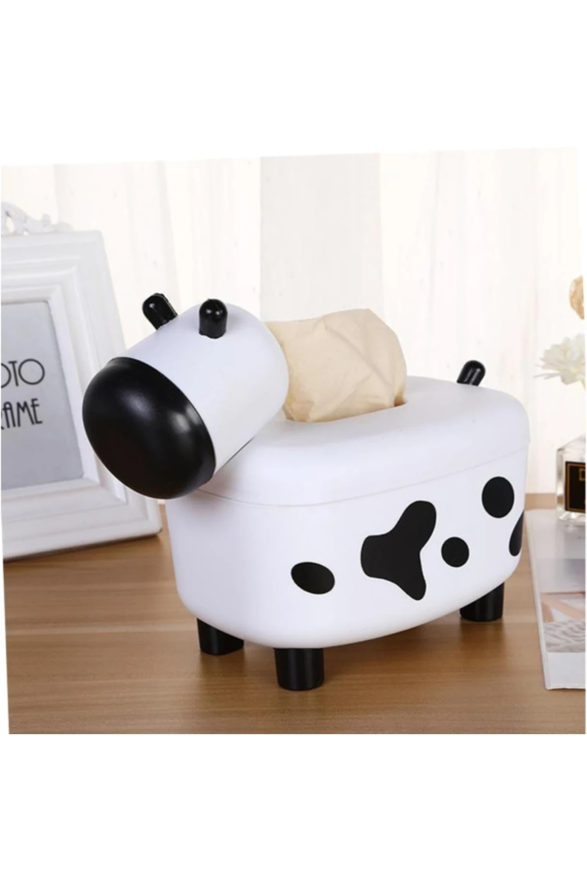 Sevimli İnek Tasarımlı Mıknatıslı Tuzluk ve Peçetelik