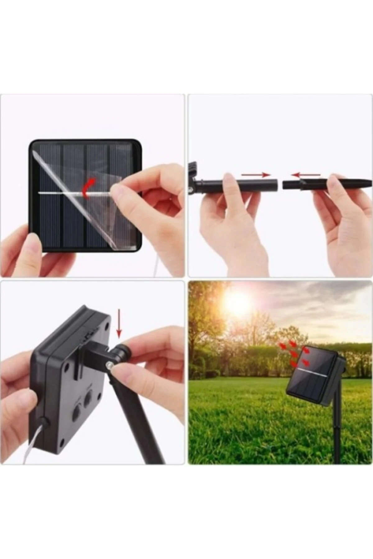 Solar 100 Ledli 12 Metre Bahçe Aydınlatma