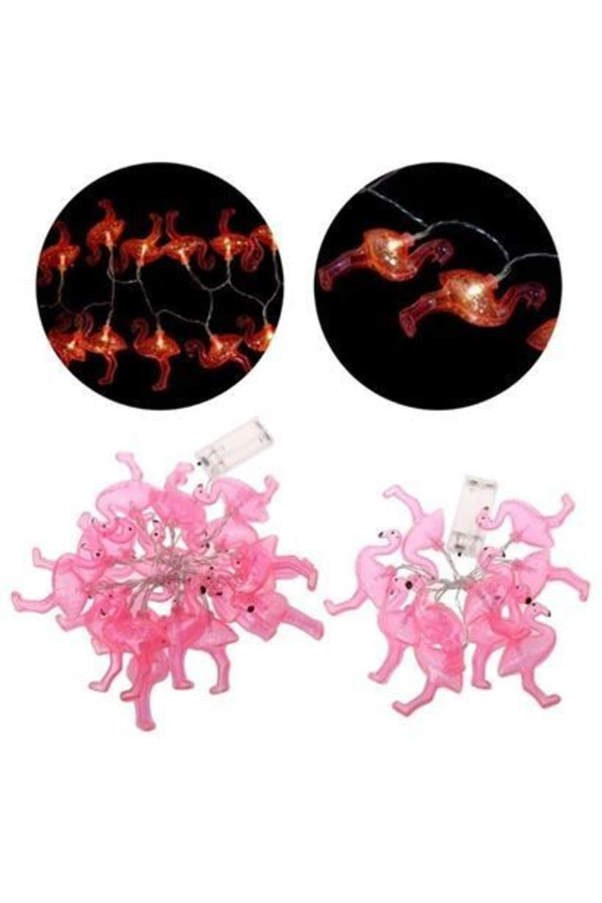 roichil® 10lu Pilli Led Flamingo Dekoratif Işık Zinciri Aydınlatma 1,5 Mt