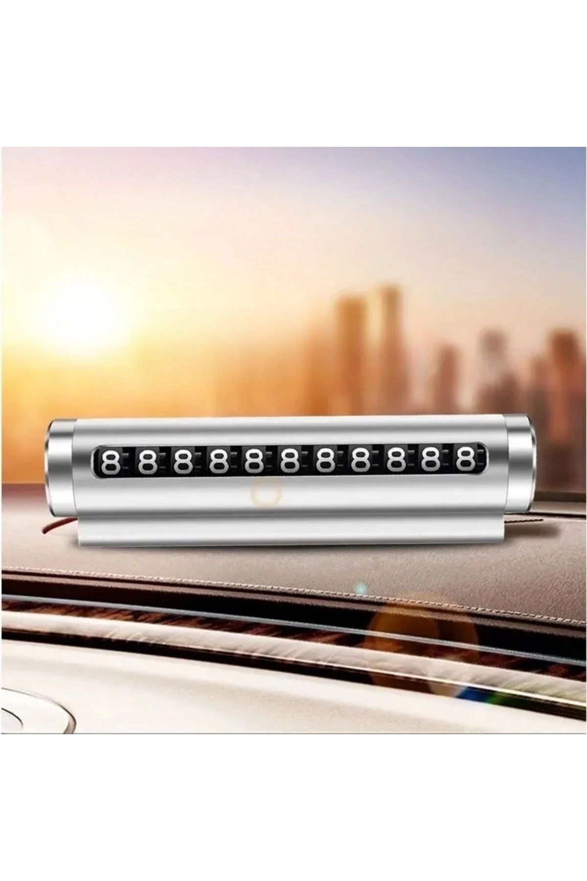 Alüminyum Kasa Gri Renk Çevirmeli Araç Içi Telefon Numaratörü Park Oto Numaratörü