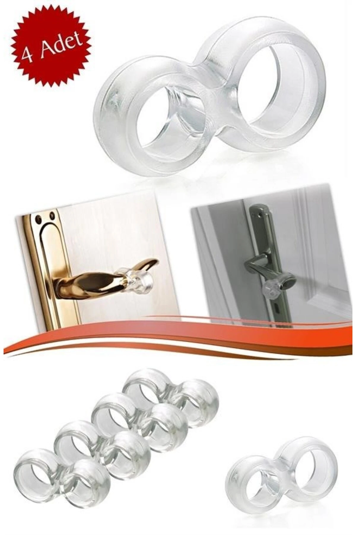 ® Silikon Kapı & Pencere Vurma Önleyici Stoper Kapı Tamponu 4 Adet