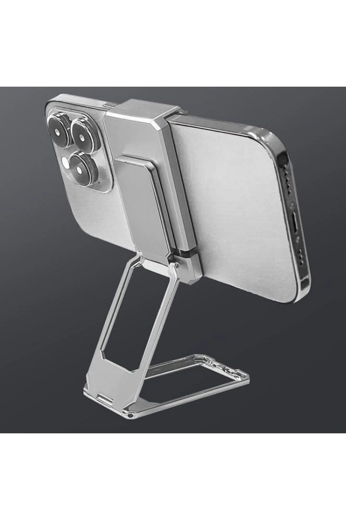 360 derece Dönen Tüm Telefon Tipleri İle Uyumlu Metal Telefon Standı Braket