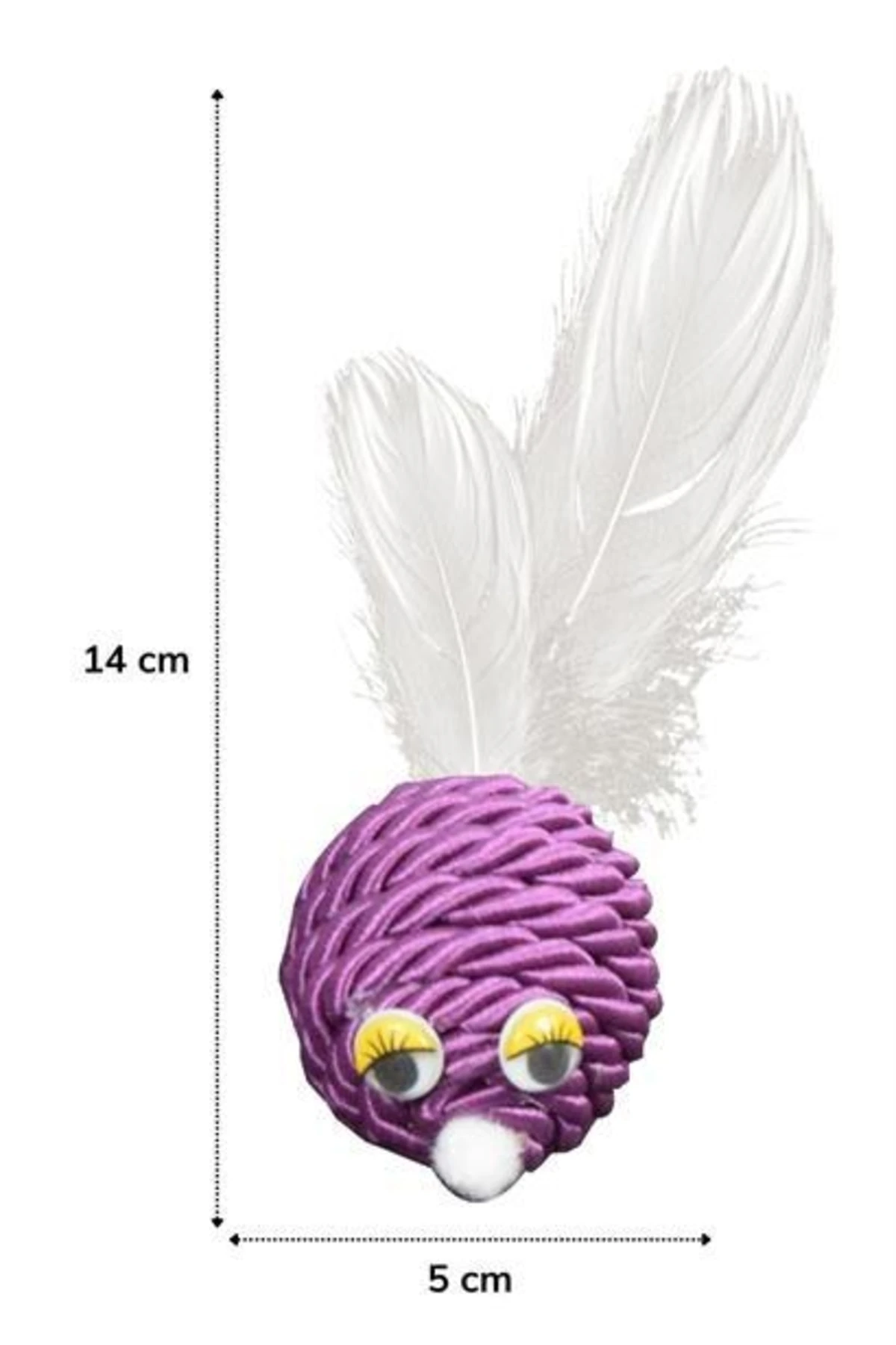 roichil® Renkli Hasır Tüylü Oyun Topu (catnipli) Ilgi Çekici Eğlenceli Eğitici Evcil Hayvan Oyun