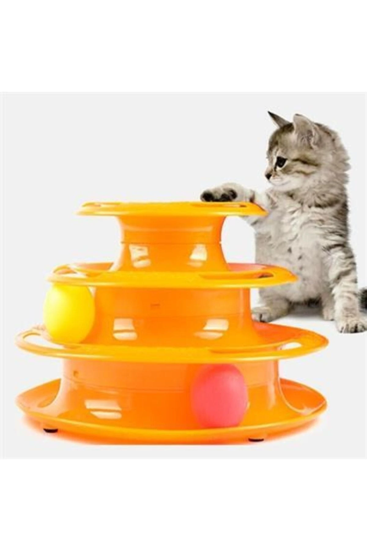 Tower Of Tracks Eğleneli Üç Katlı Kedi Oyuncağı Seti Oyuncağı