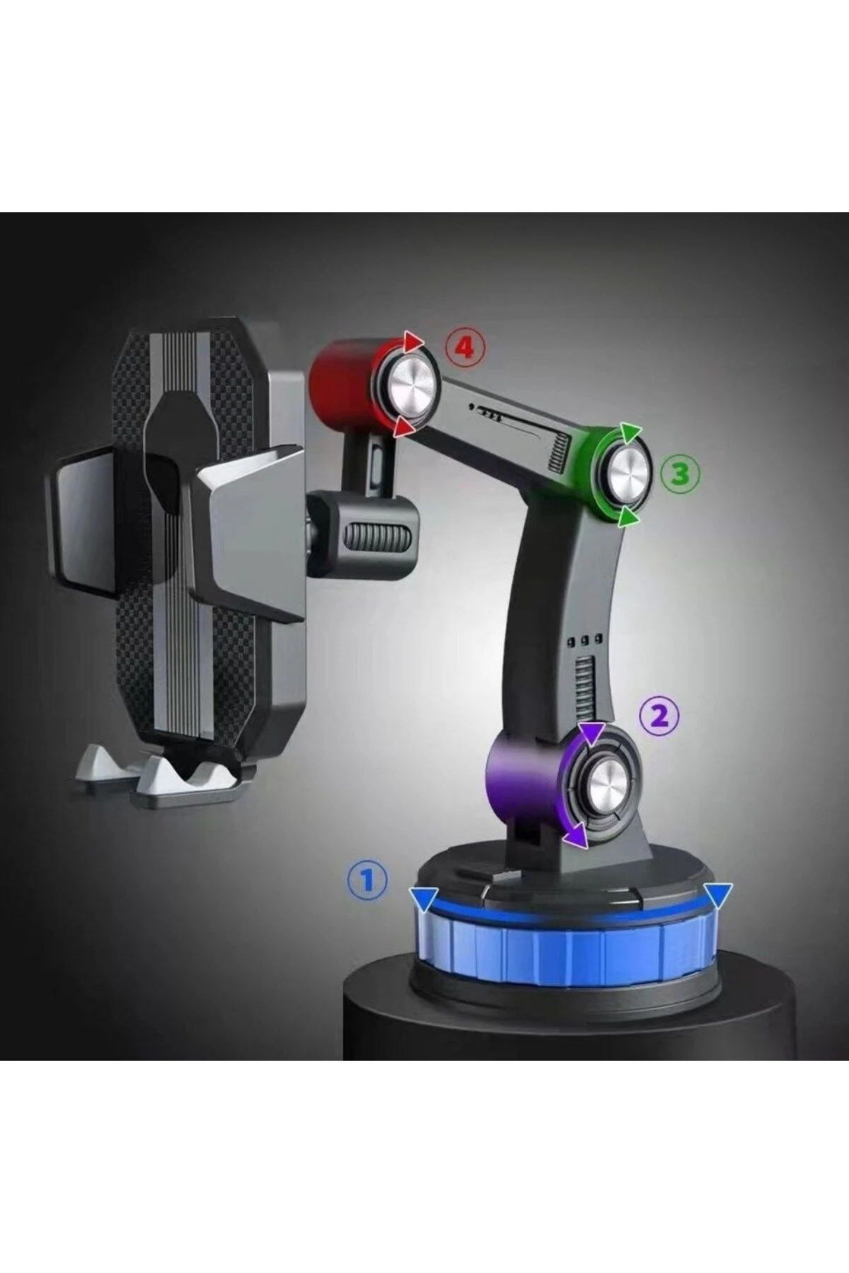 Jel Vantuzlu Cama Takılabilen Güçlü 360 Derece Dönebilen Ayarlanabilir Araç Içi Vantuzlu