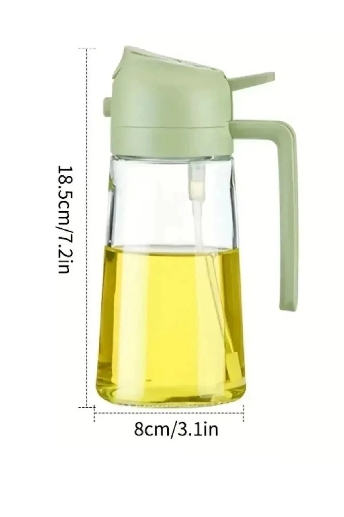 Çift Fonksiyonlu Cam Yağdanlık 550ml Zeytinyağı Sıvıyağ Şişesi Airfryer Için Yağ Püskürtücü
