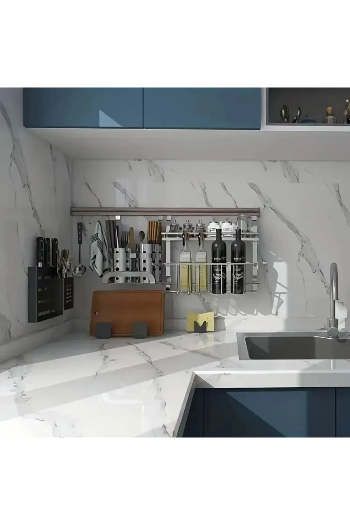 Mermer Desenli Sticker Folyo Beyaz 60cm*5mt