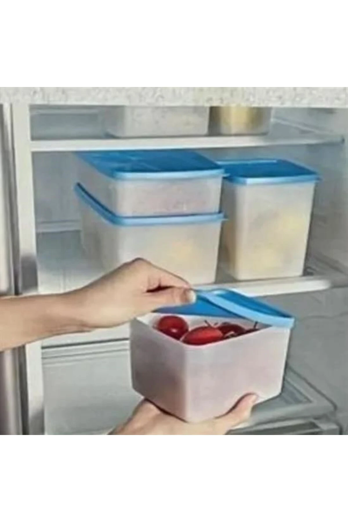 ® 6 Parça Kapaklı Makinede Yıkanabilen Yiyeceklerin Tazeliğini Koruyan Saklama Kapları