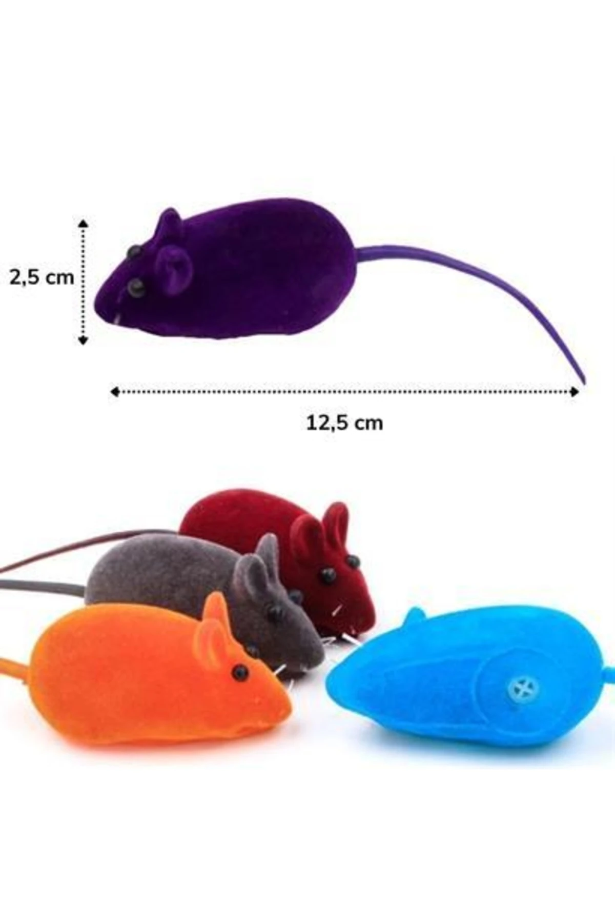 roichil® 2li Evcil Hayvan Eğitim Sevimli Elastik Kedi Fare Yakalama Interaktif Sesli Eğitim Oyuncağı