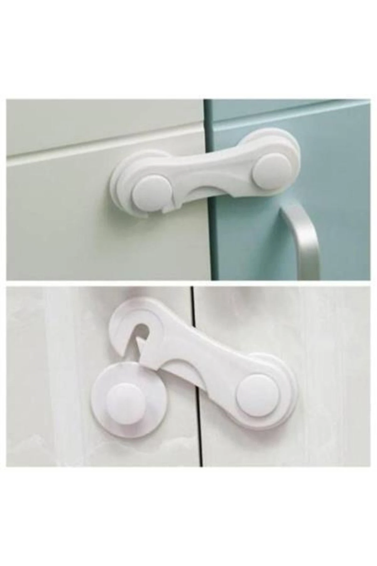 Bebek Çocuk Güvenliği Çekmece Ve Dolap Için Kendiliğinde Yapışkanlı Vidasız Kapak Kilidi