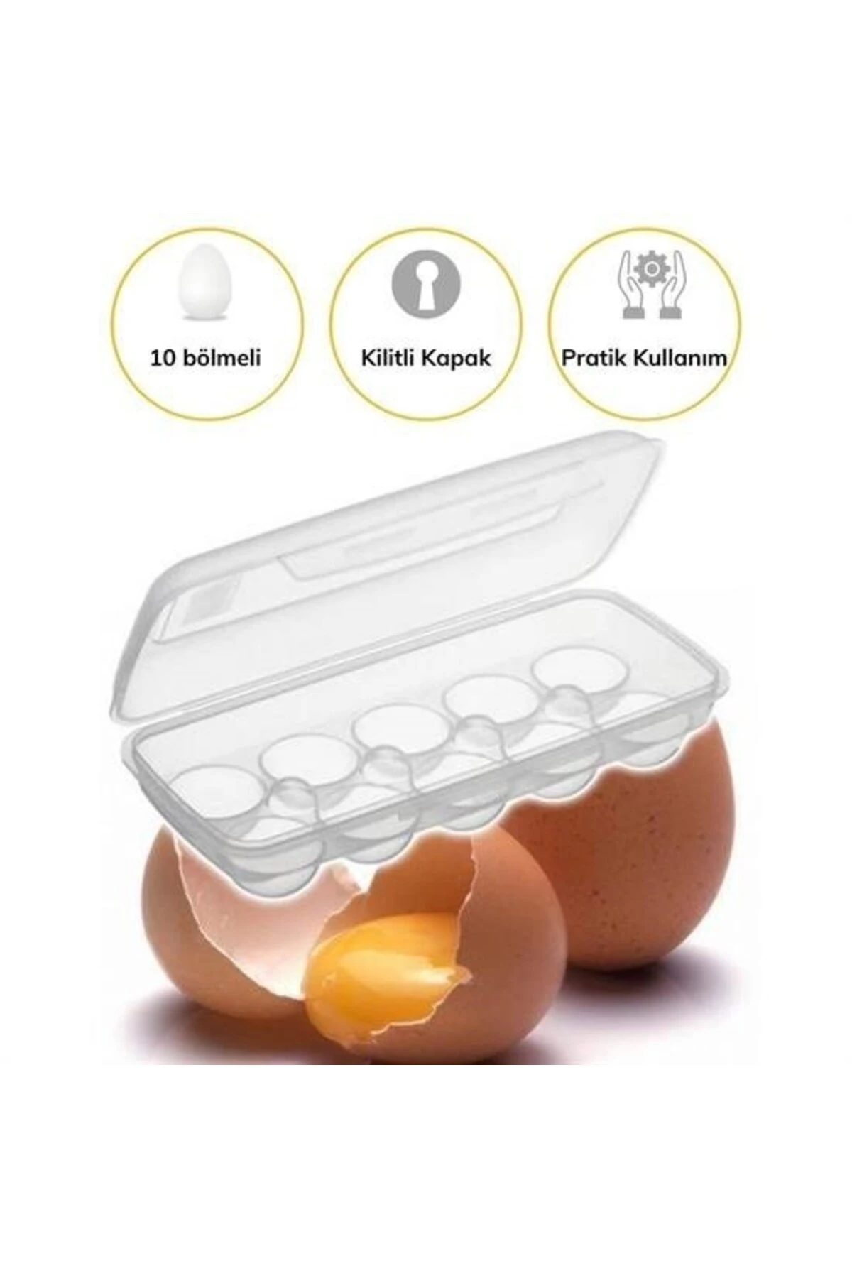 ® 10 Bölmeli Kilitli Kapaklı Yumurtalık Saklama Kutusu YU110