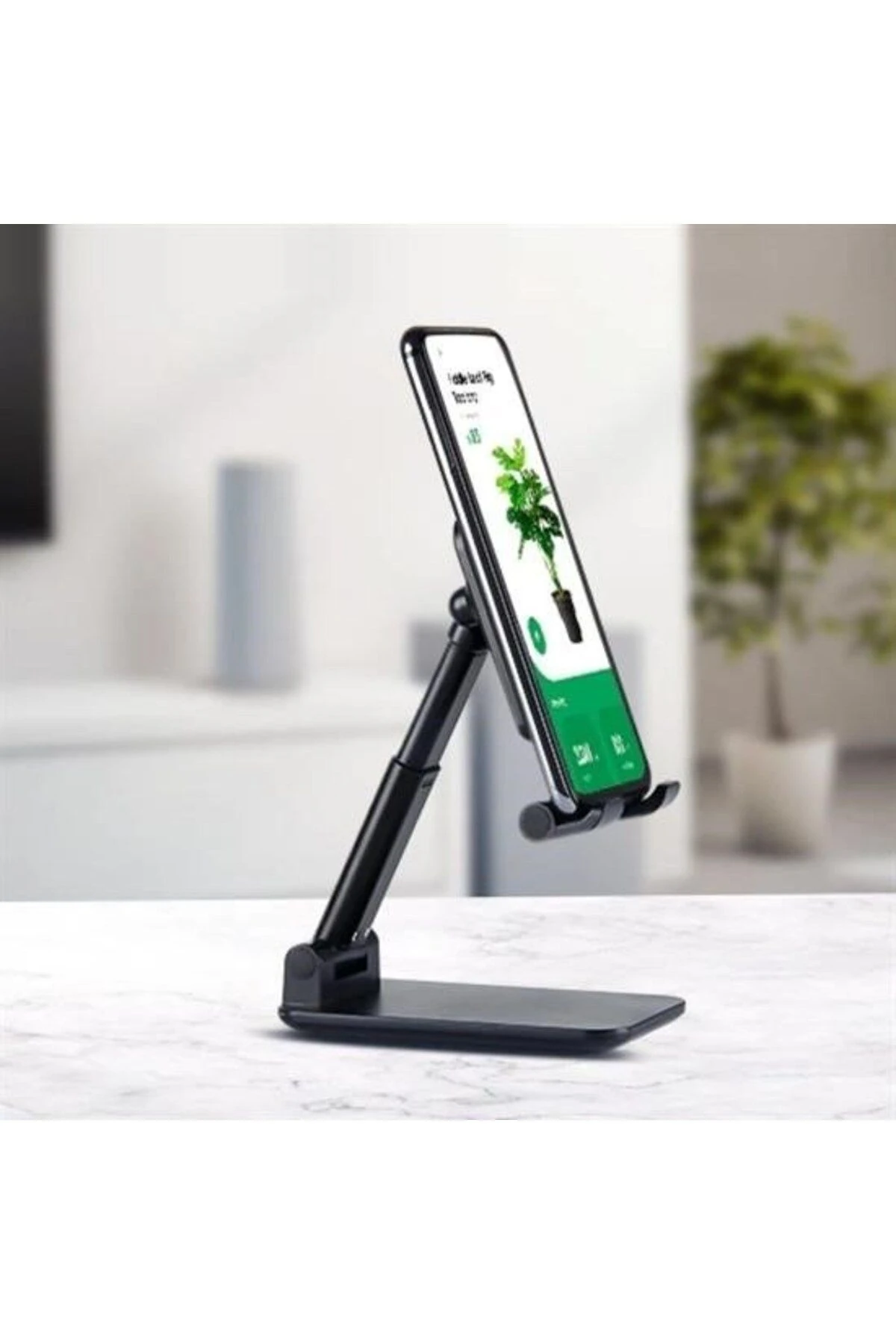 Siyah Aynalı Cep Telefonu Sabitleyici Stand Katlanabilir Ayarlanabilir Telefon Standı