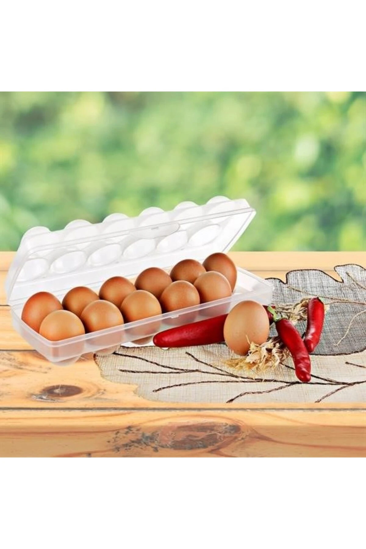 ® 12li Şeffaf Kapaklı Kilitli Yumurta Saklama Kabı Kutusu Aparatı