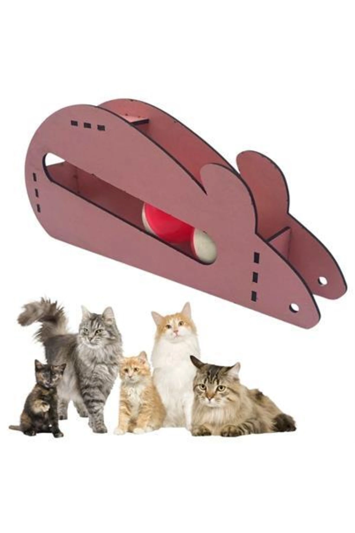 roichil® Fare Kedi Oyunu Ahşap 2 Toplu Kedi Oyuncağı Tahta Kedi Oyunu Tahta Fare Ve Toplu Oyuncak