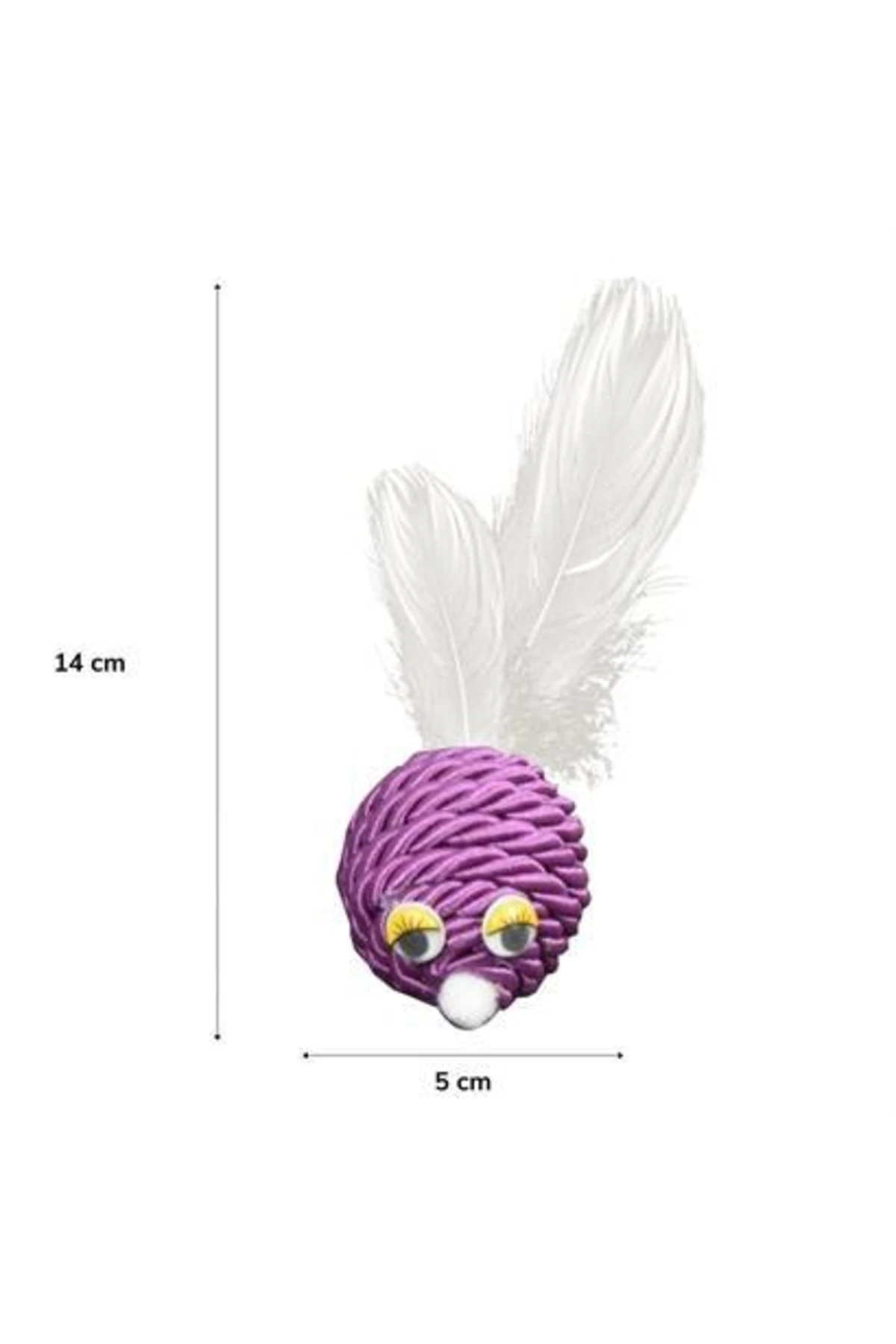 roichil® Renkli Hasır Tüylü Oyun Topu (catnipli) Ilgi Çekici Eğlenceli Eğitici Evcil Hayvan Oyun