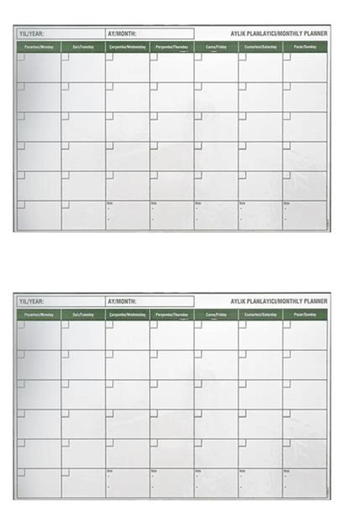 Manyetik Yapışkanlı Bir Aylık Program Planlayıcı Takvim 85x56 cm