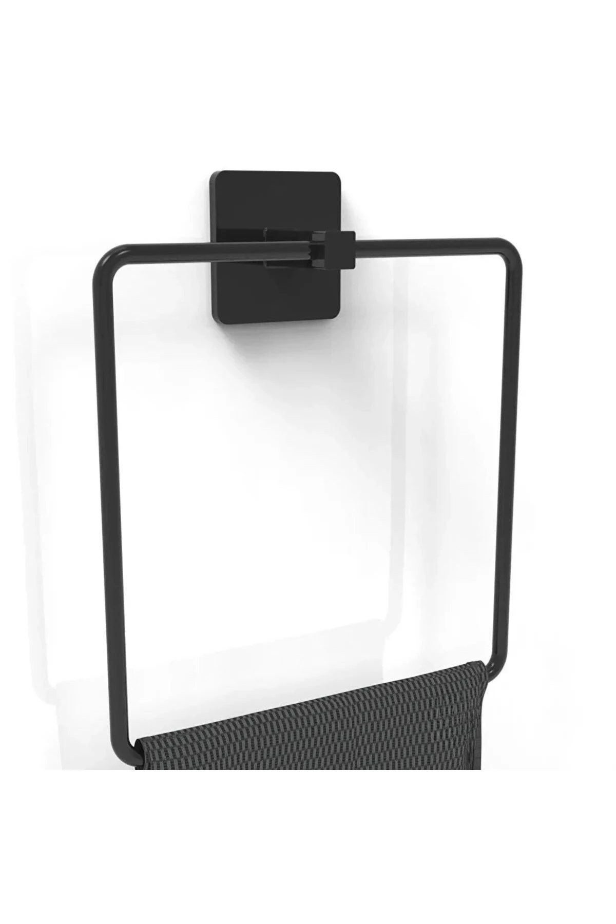 Kendiliğinden Yapışkanlı Siyah Paslanmaz Metal Kare Havluluk