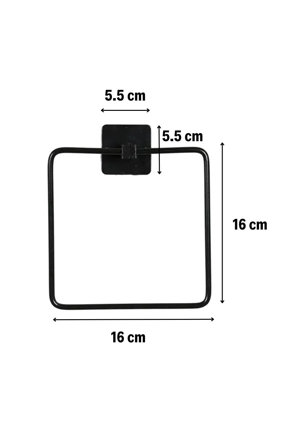 Kendiliğinden Yapışkanlı Siyah Paslanmaz Metal Kare Havluluk