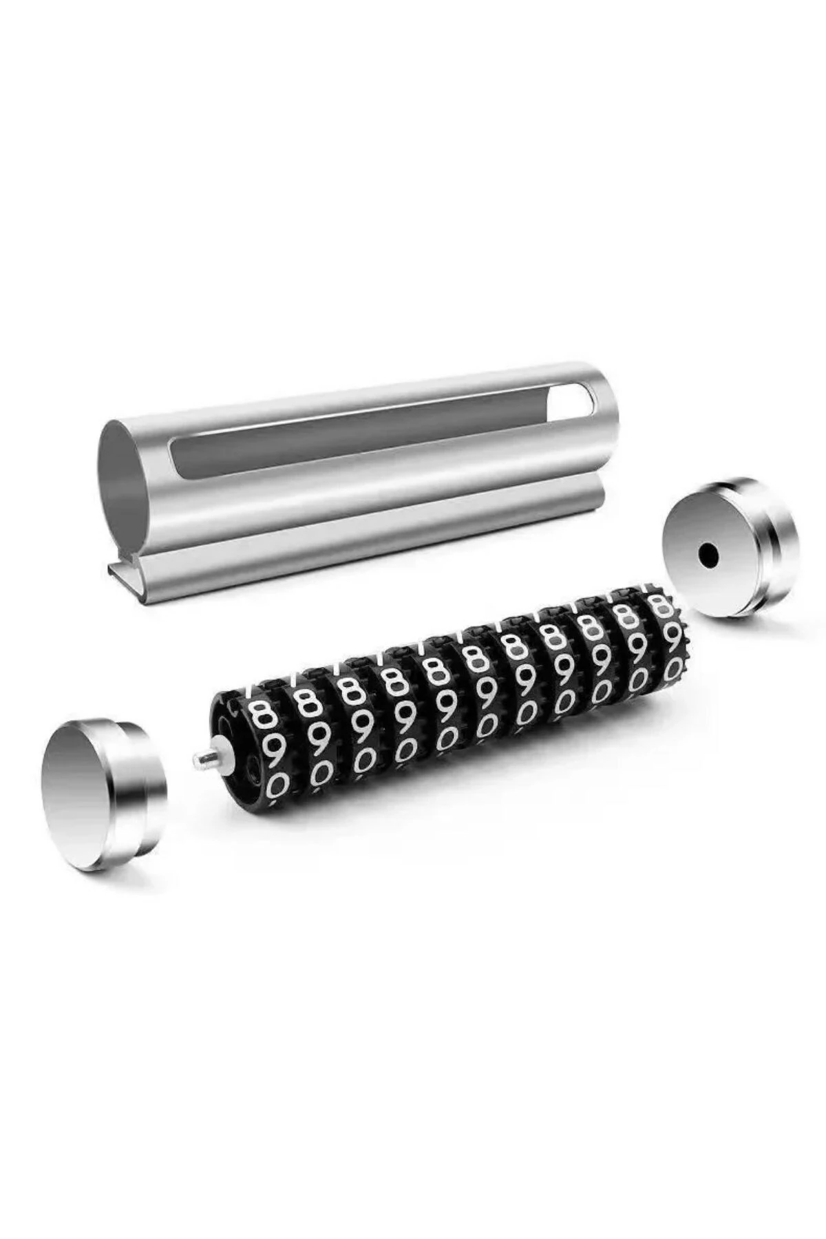 Alüminyum Kasa Gri Renk Çevirmeli Araç Içi Telefon Numaratörü Park Oto Numaratörü