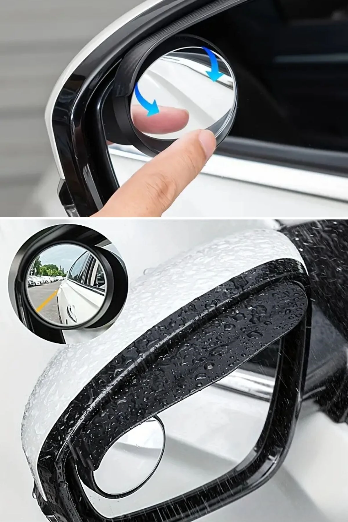 2 Adet Kendinden Aynalı Karbon Fiber Görünümlü Araba Yan Ayna Yağmur Koruyucuları