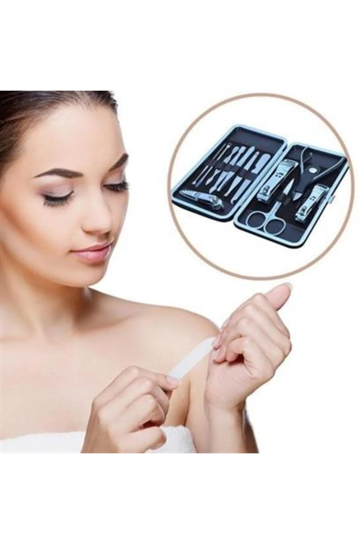 Çantalı Manikür Pensi Profesyonel Tırnak Eti İtici Ve Cımbız Roichil