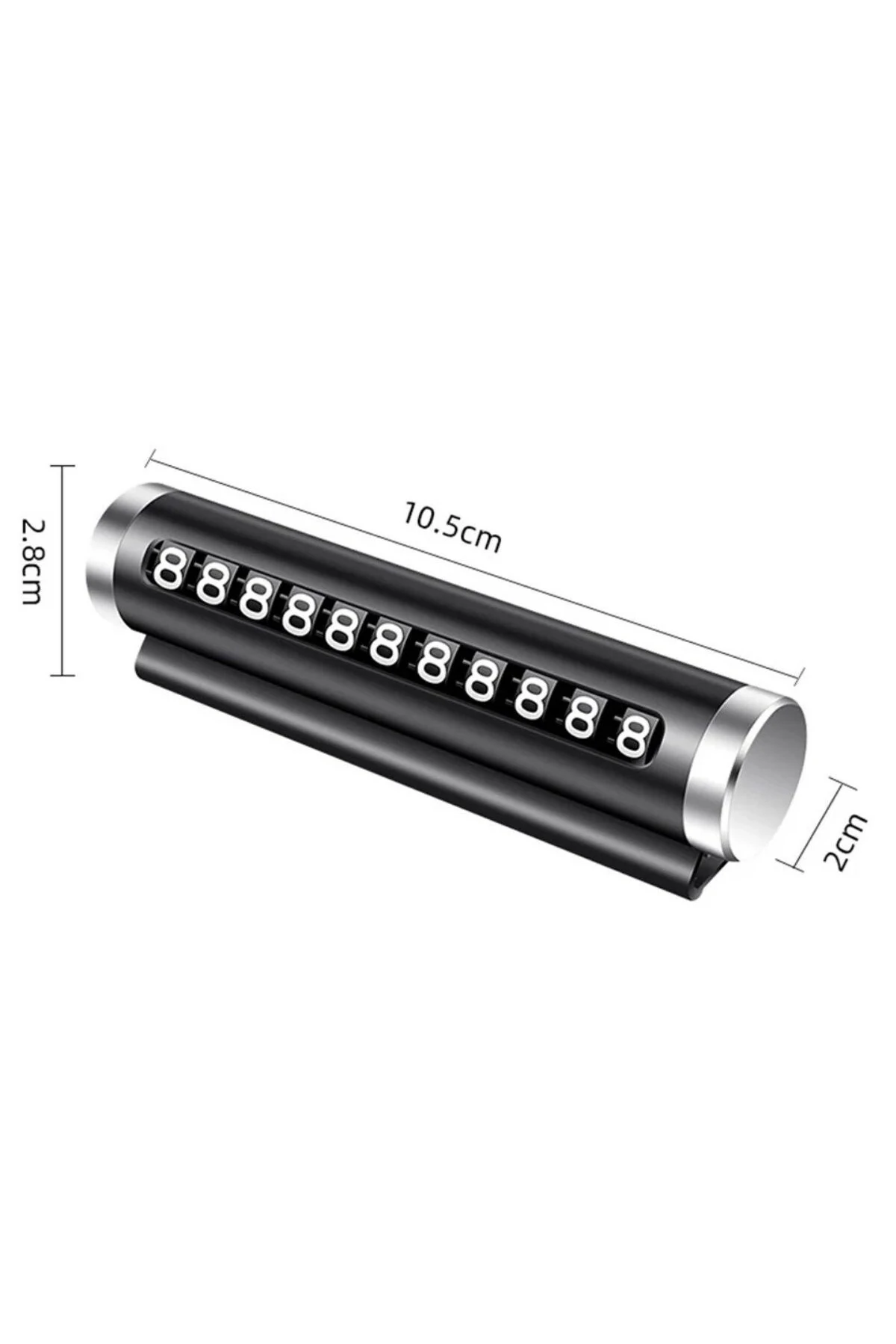 Alüminyum Kasa Siyah Renk Çevirmeli Araç Içi Telefon Numaratörü Park Oto Numaratörü