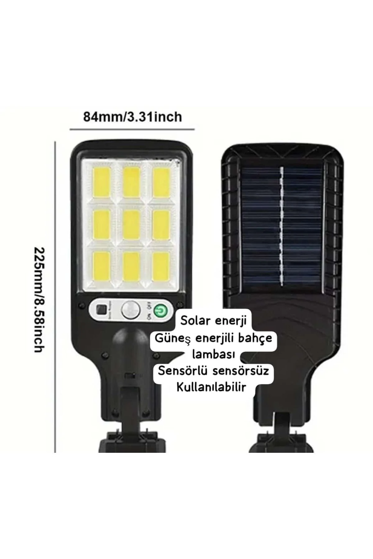 Solar Güneş Enerjili Led Bahçe Aydınlatması 120 Ledli 3 Modlu Hareket Sensörlü Su Geçirmez Lambası