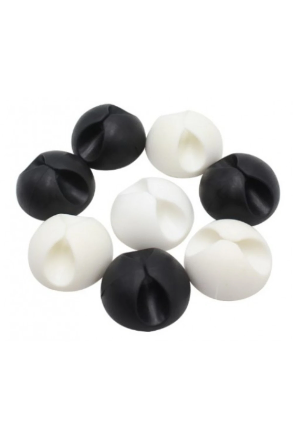 Siyah Beyaz Kablo Sabitleme Klipsi 10'Lu