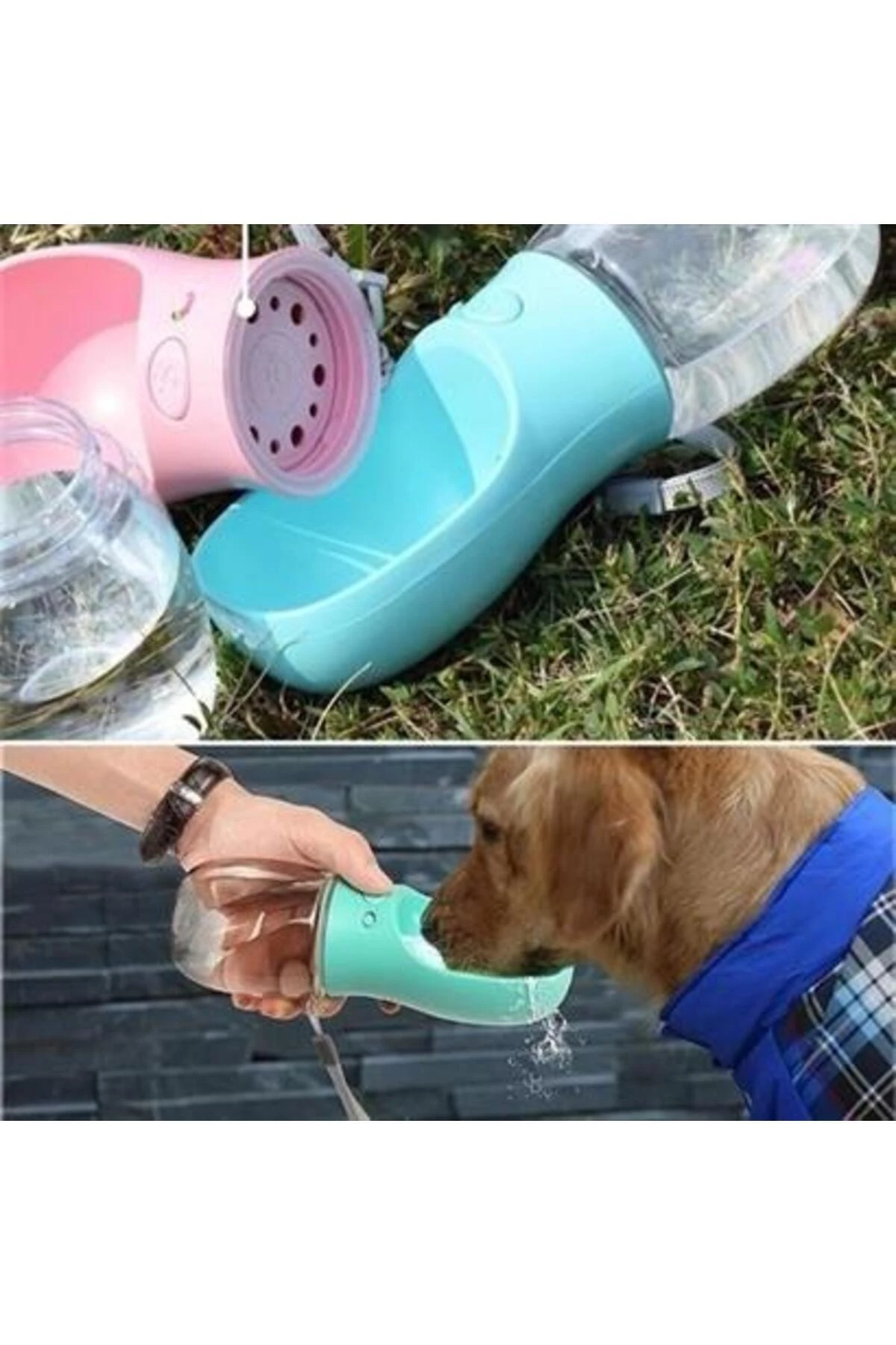 Taşınabilir Evcil Hayvan Suluğu Seyahat Kabı Kilitlenebilen Su Sızdırmaz Kap 350 ml