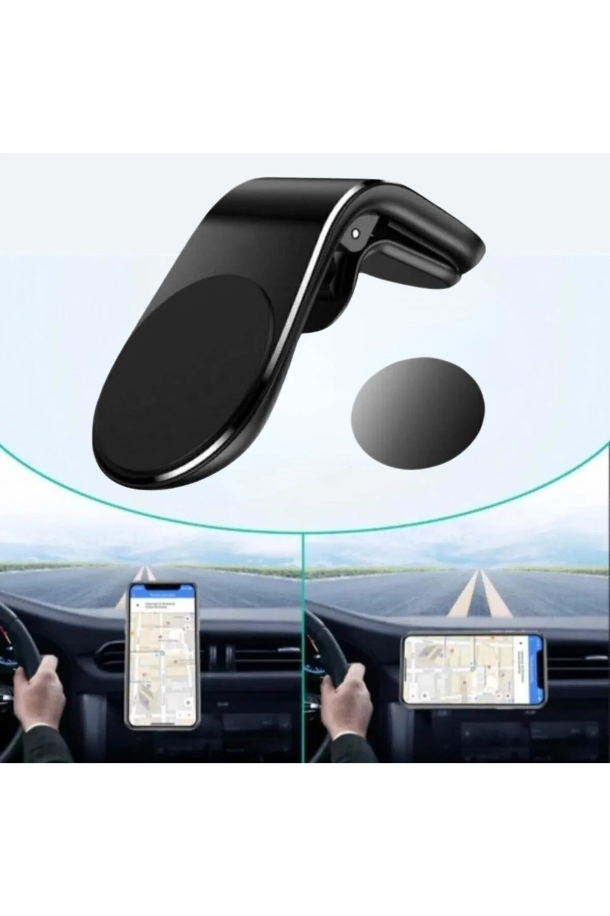 Havalanndırma Izgarasına Takılabilen Mandallı Mıknatıslı Oto Araç Içi Manyetik Telefon Tutucu