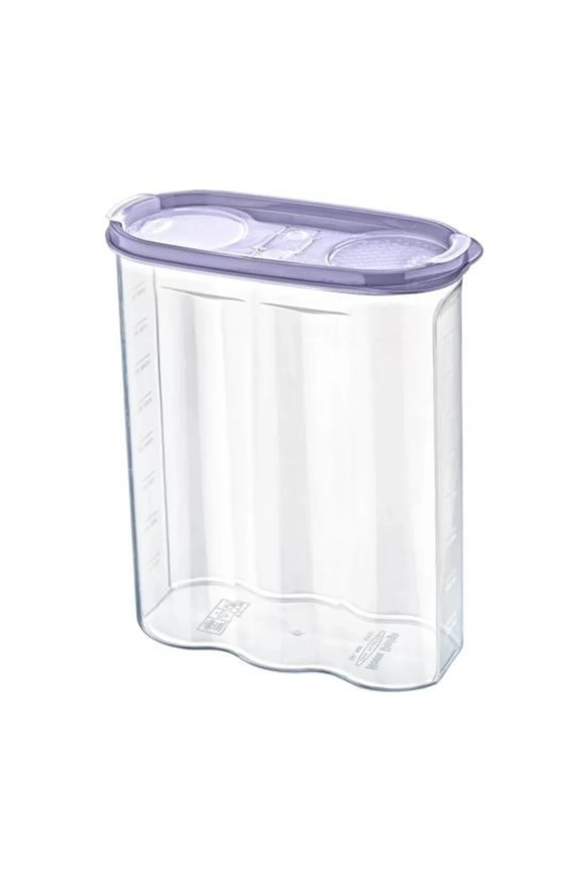 ® 2 Kapaklı Ölçekli Erzak Kuru Gıda Saklama Kutusu Kabı 2,4 Litre-SA940