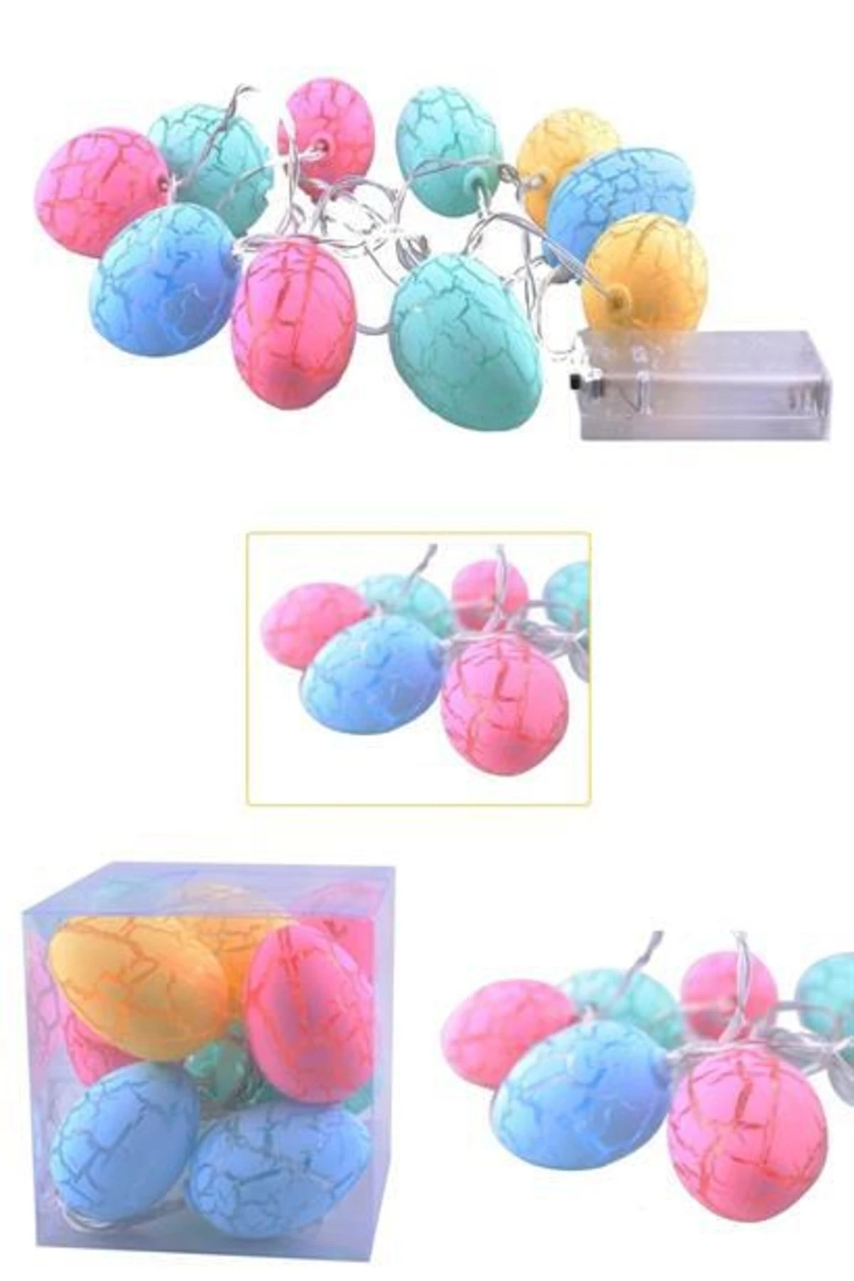 roichil® 10lu Renkli Yumurta Şeklinde Dekoratif Dolama Led Aydınlatma